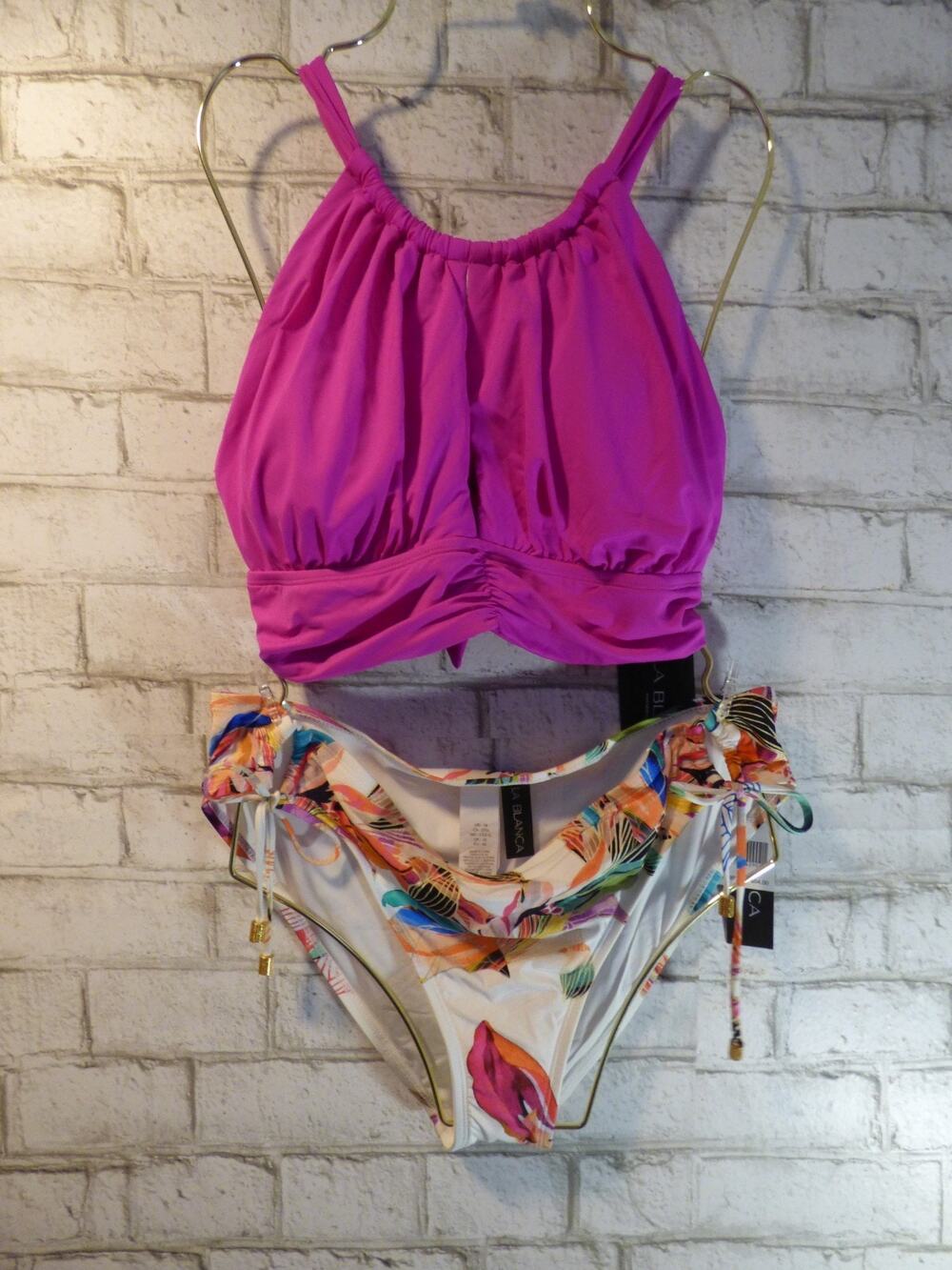 La Blanca Orchid High Neck Top & Paradise City Side Tie Bikini 14 NEW